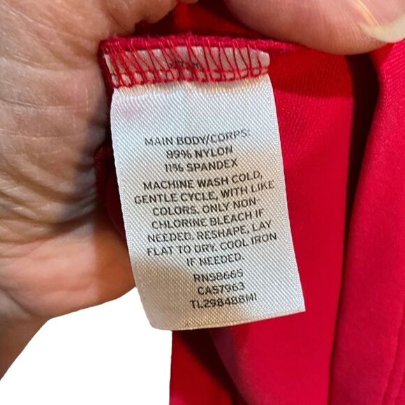 LEITH from Nordstrom V-Neck Short Sleeve Bodycon Dress Red Size Large - Picture 8 of 8